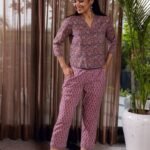Champagne Blush Pink Jaipuri Hand Block Print Casual Coord Set