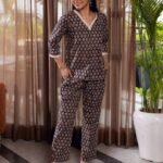 Black Jaipuri Hand Block Print Resort Coord Set